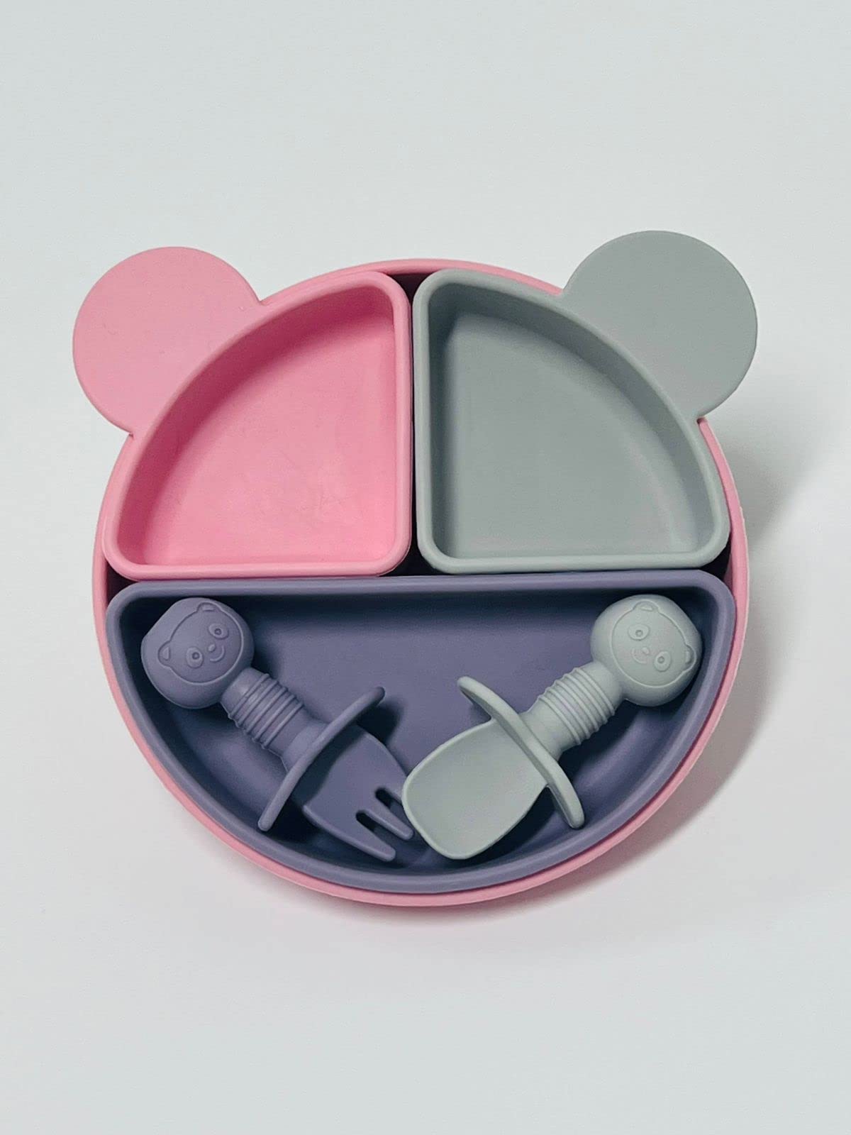 Juego de alimentación para bebés de silicona de varios colores