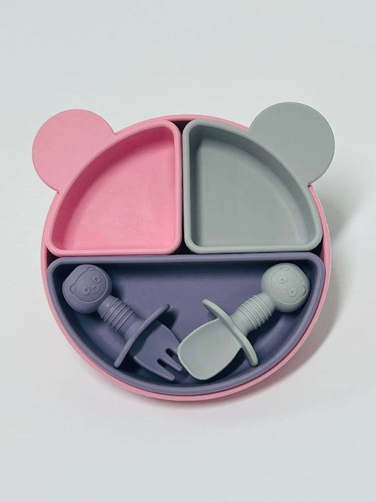 Juego de alimentación para bebés de silicona de varios colores