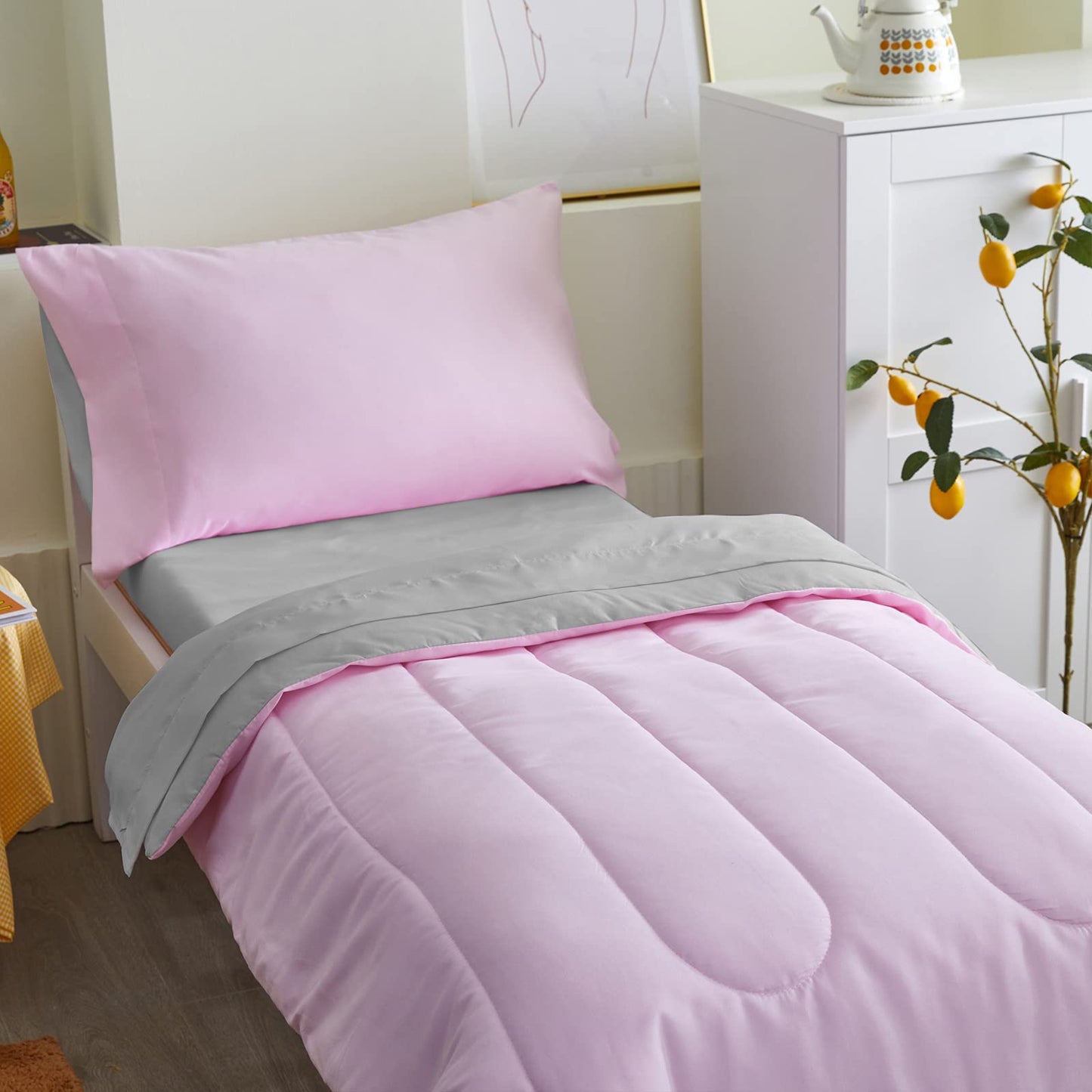 Juego de ropa de cama de 4 piezas para colchón tamaño cuna