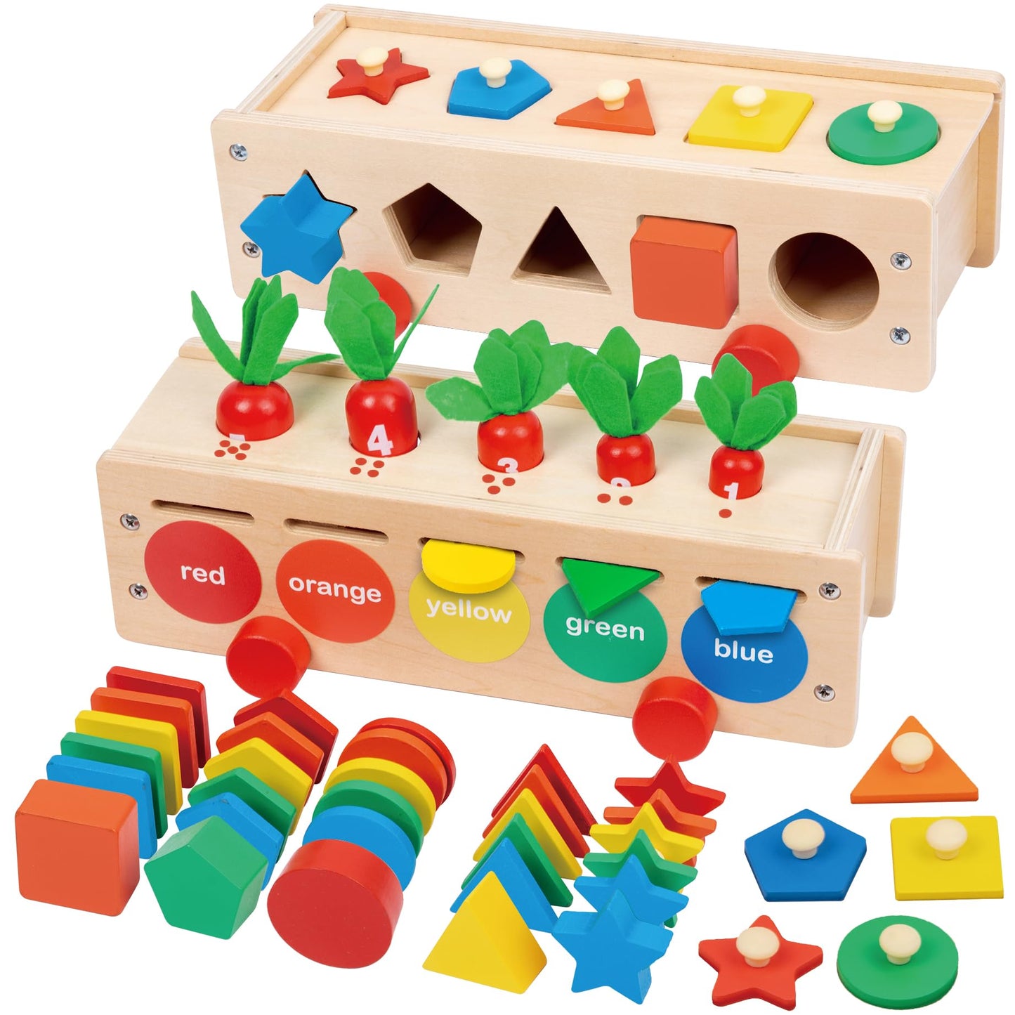 Juguetes Montessori de clasificación de formas y colores