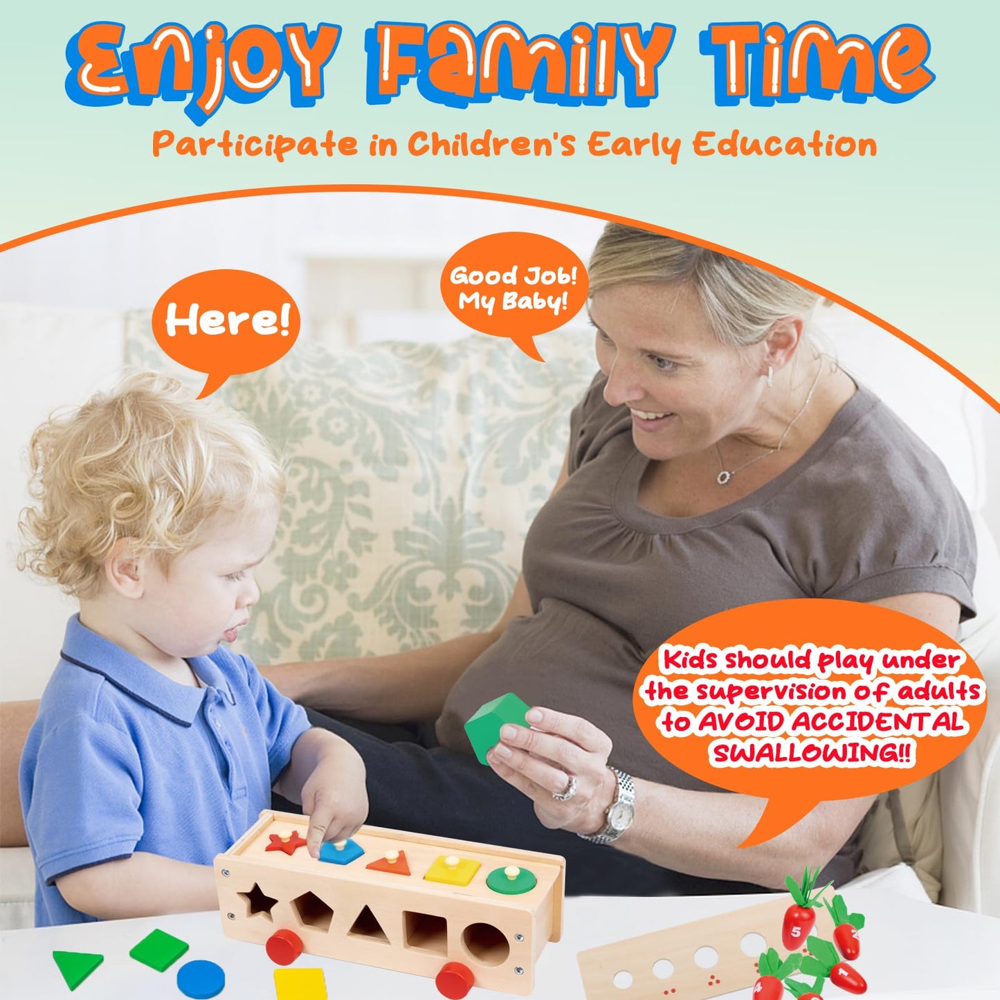 Juguetes Montessori de clasificación de formas y colores