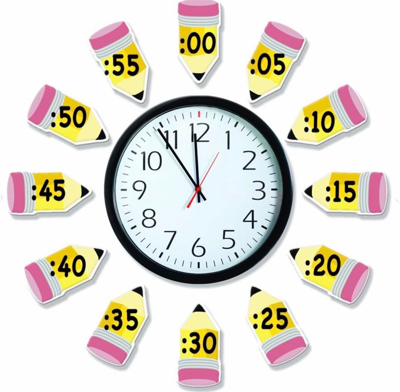 Tablón de anuncios Eureka 'Teling Time', reloj analógico de práctica