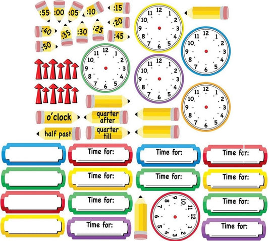 Tablón de anuncios Eureka 'Teling Time', reloj analógico de práctica