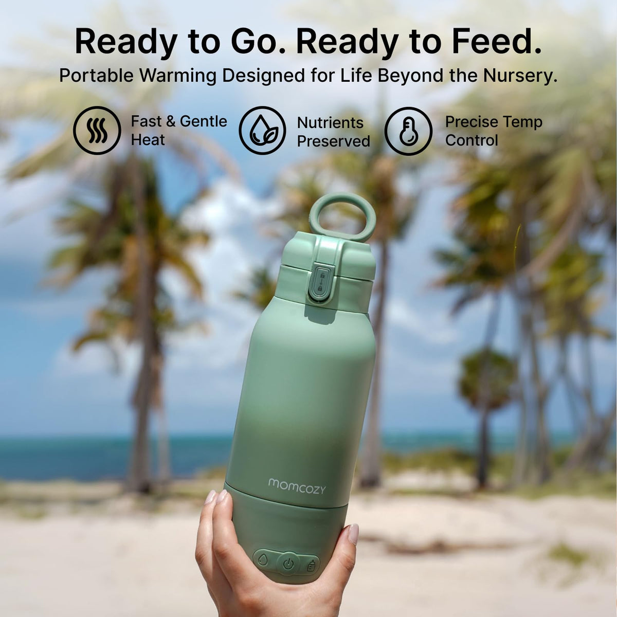 Momcozy Calentador de Leche Portátil para Viajes – Modos de Calentamiento Dual para Leche Materna y Agua