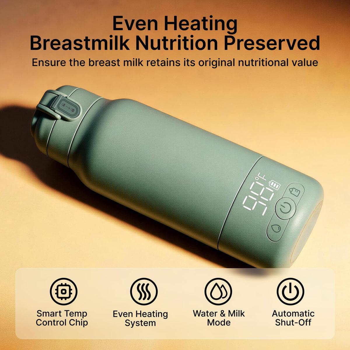 Momcozy Calentador de Leche Portátil para Viajes – Modos de Calentamiento Dual para Leche Materna y Agua