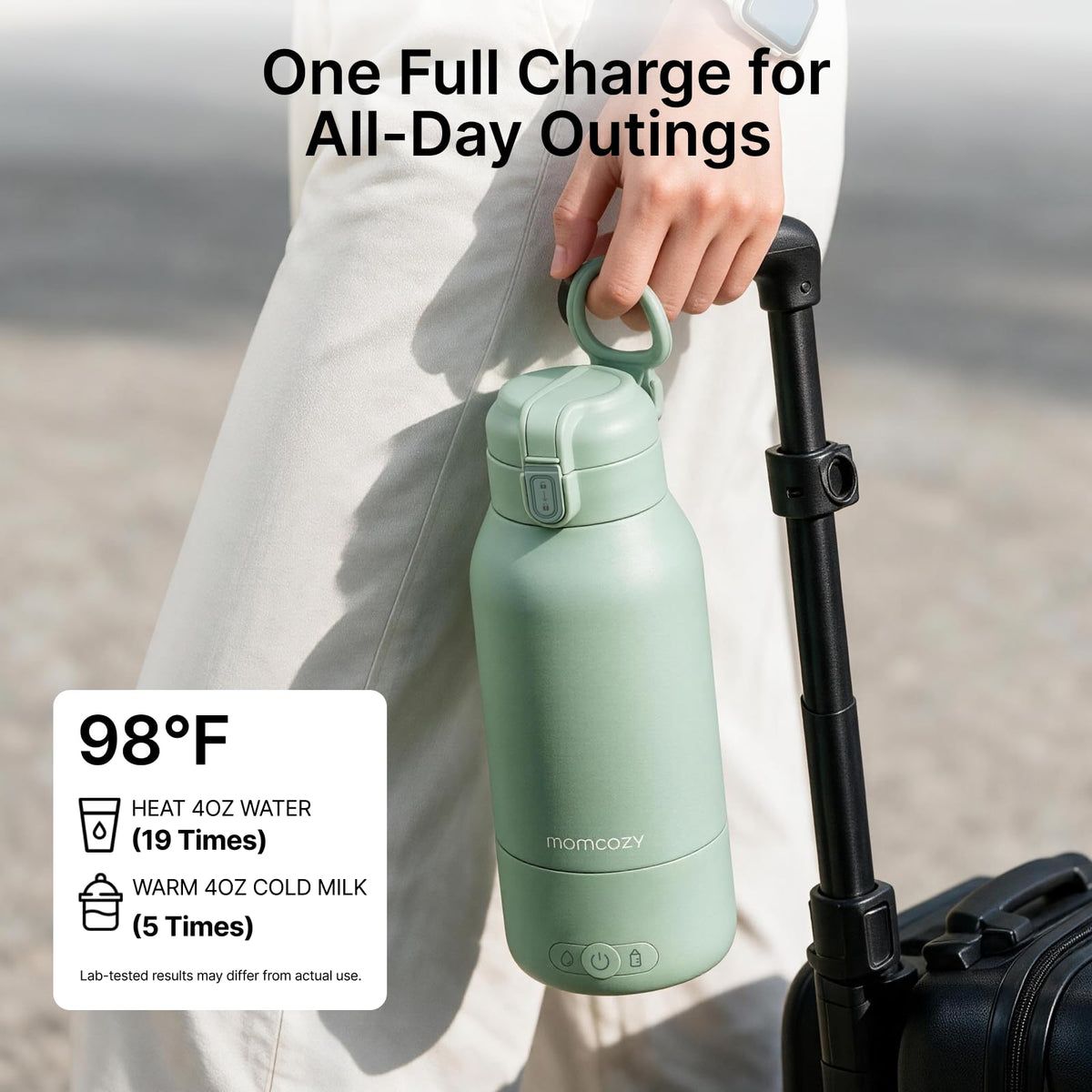 Momcozy Calentador de Leche Portátil para Viajes – Modos de Calentamiento Dual para Leche Materna y Agua