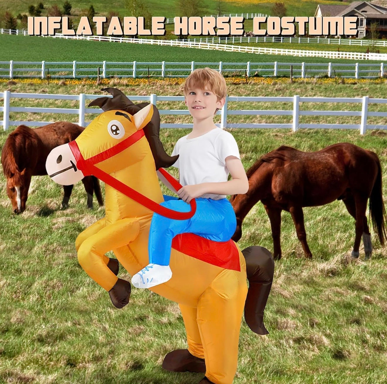 Disfraz de caballo inflable para niños