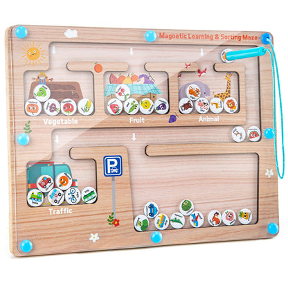 Funsland tablero magnético de laberinto de color y números