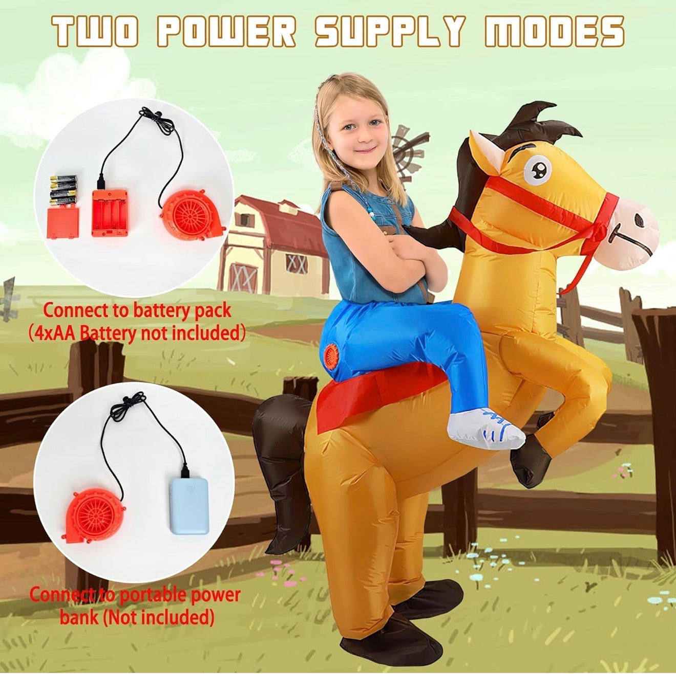 Disfraz de caballo inflable para niños