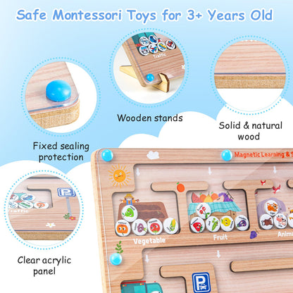 Funsland tablero magnético de laberinto de color y números