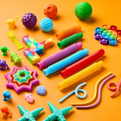 Fidget Box - Gigglescape™: Fidget Spinners multicolores