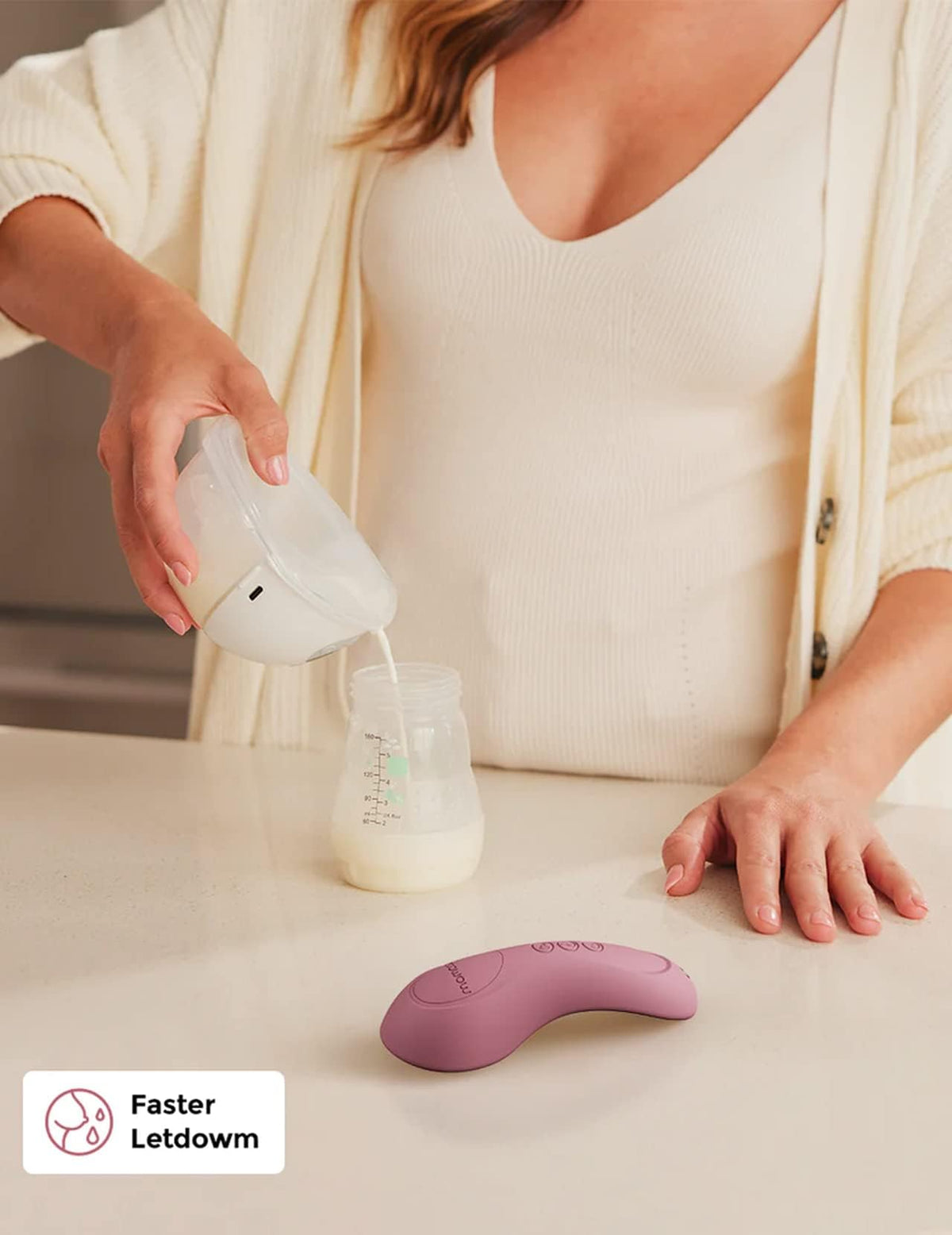 Momcozy Masajeador de lactancia rodante con calor, masaje realista 3 en 1 para aliviar conductos obstruidos