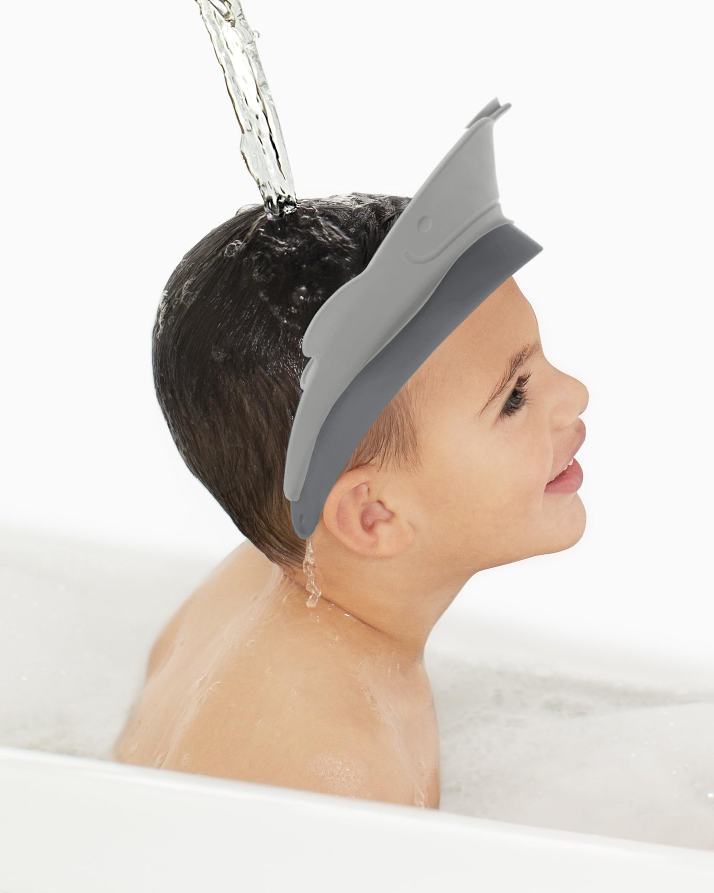 Skip Hop Gorro de ducha para bebé, visera de baño Moby, gris