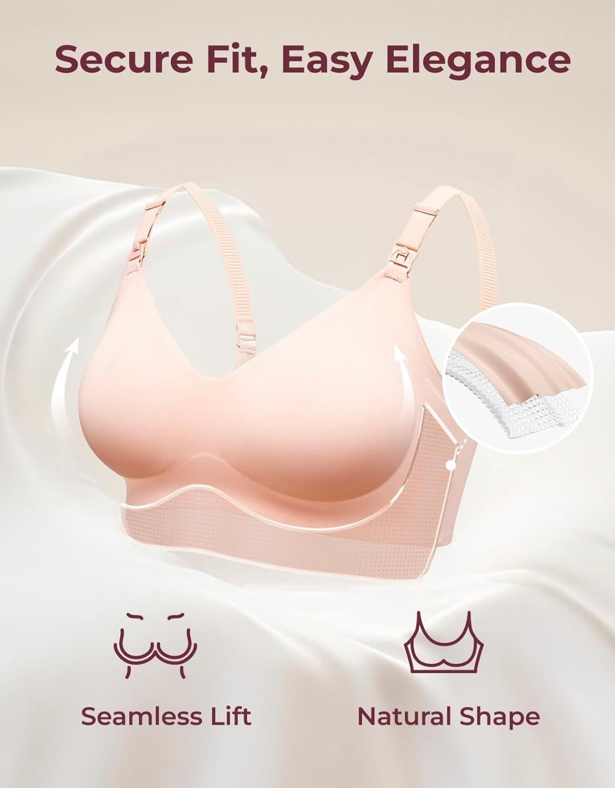 Momcozy YN21 - Brasier de lactancia para lactancia materna, sin costuras, ultra cómodo, forma natural, bralette para dormir durante el embarazo, Small