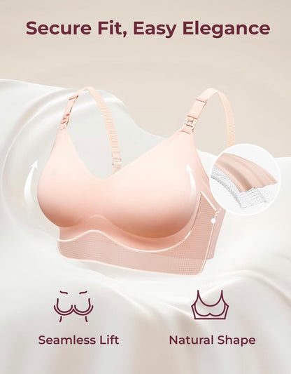 Momcozy YN21 - Brasier de lactancia para lactancia materna, sin costuras, ultra cómodo, forma natural, bralette para dormir durante el embarazo, Small