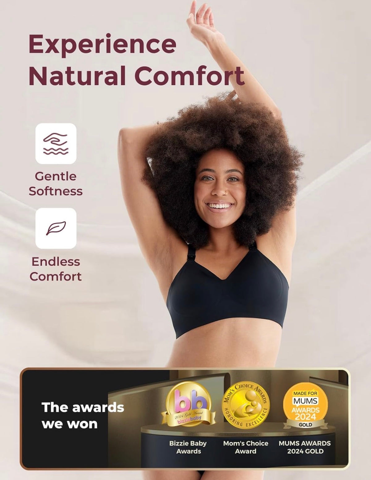 Momcozy YN21 - Brasier de lactancia para lactancia materna, sin costuras, ultra cómodo, forma natural, bralette para dormir durante el embarazo, Small