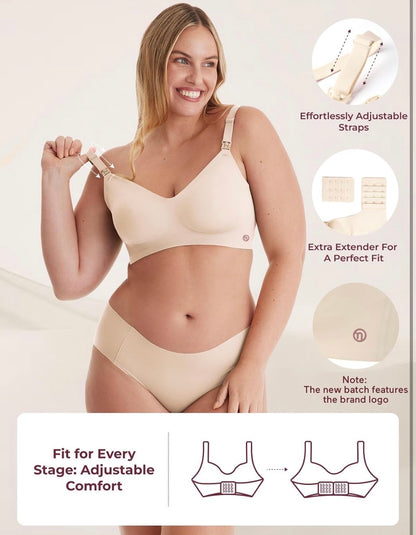 Momcozy YN21 - Brasier de lactancia para lactancia materna, sin costuras, ultra cómodo, forma natural, bralette para dormir durante el embarazo, Small