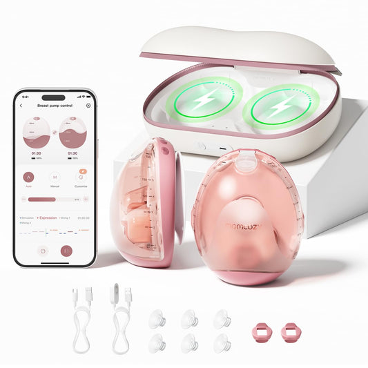 Momcozy Air 1 - Extractor de leche portátil, ultra delgado con estuche