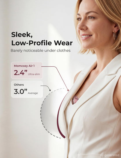 Momcozy Air 1 - Extractor de leche portátil, ultra delgado con estuche