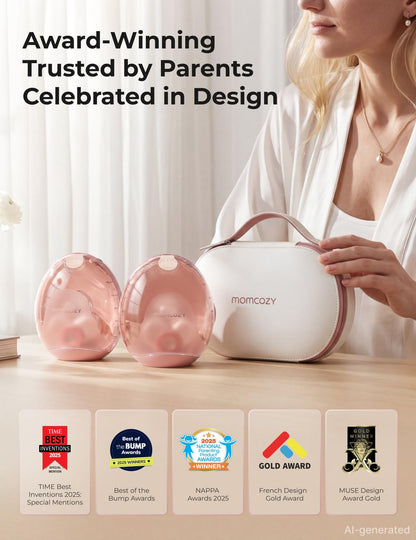 Momcozy Air 1 - Extractor de leche portátil, ultra delgado con estuche