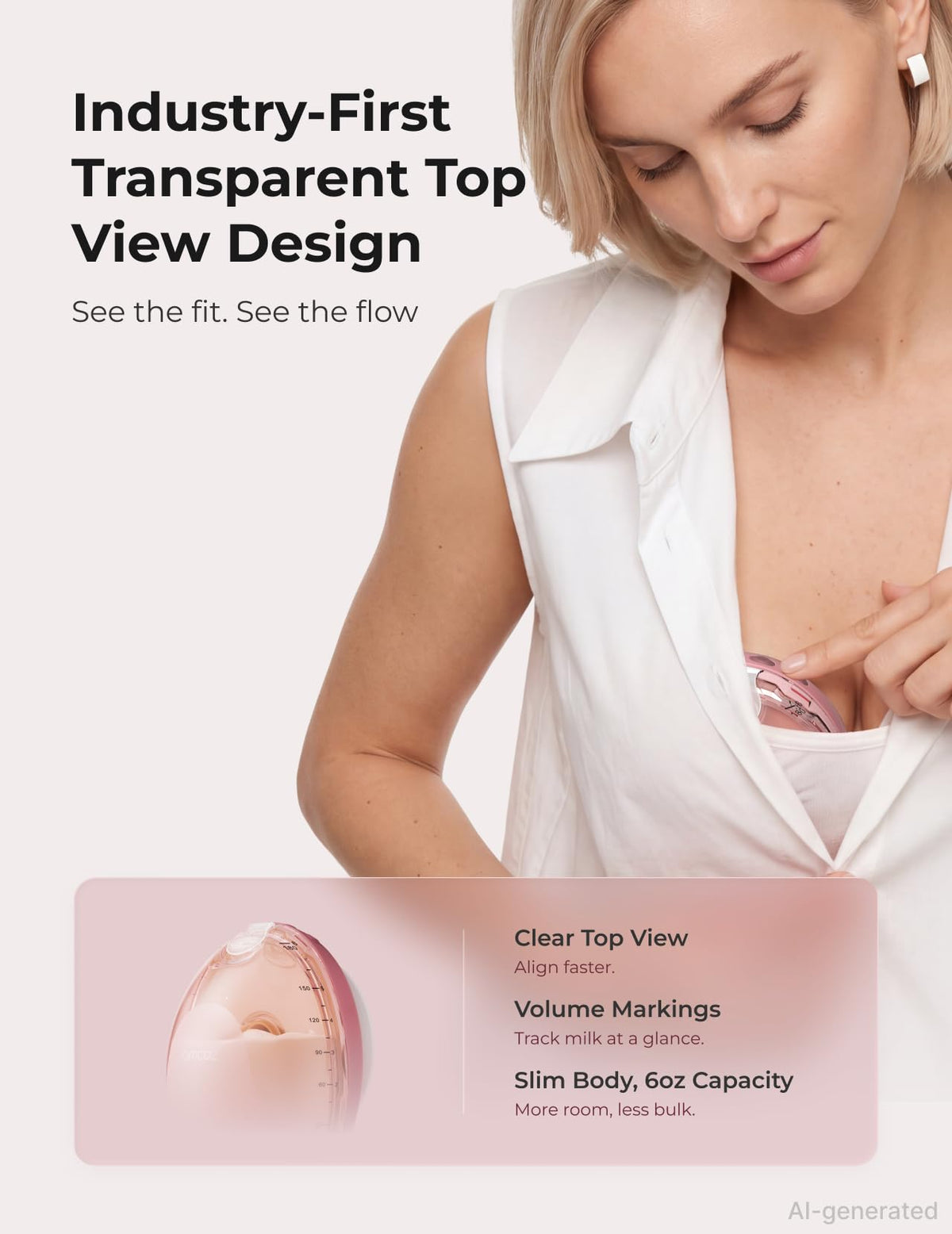 Momcozy Air 1 - Extractor de leche portátil, ultra delgado con estuche