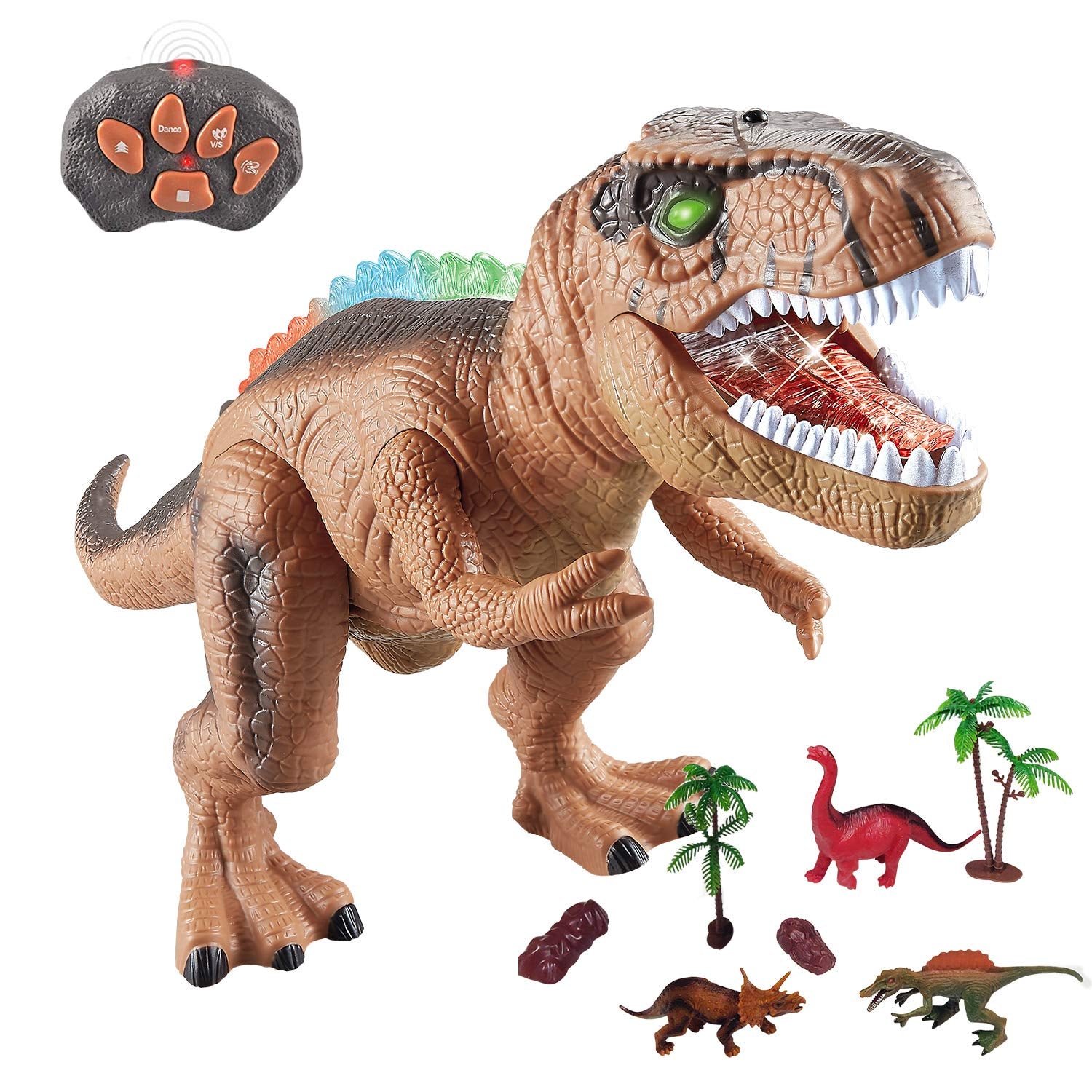 WISHTIME Dinosaurio de Control Remoto Electric Mando a Distancia T-Rex
