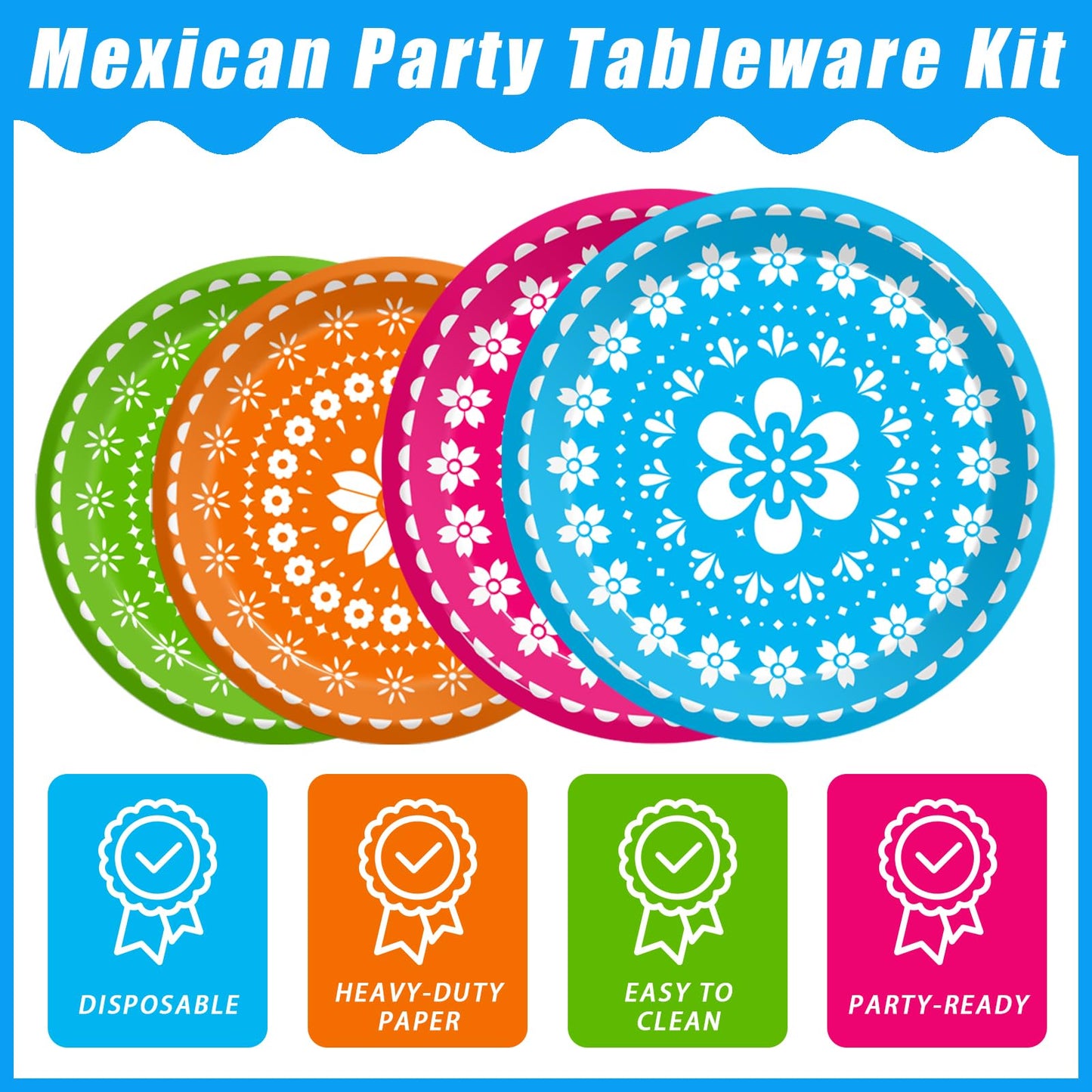 Suministros de decoración de fiesta mexicana, 24 personas