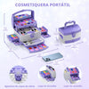 PERRYHOME Juego de maquillaje infantil para niña, 56 piezas, cosméticos auténticos lavables, no tóxicos