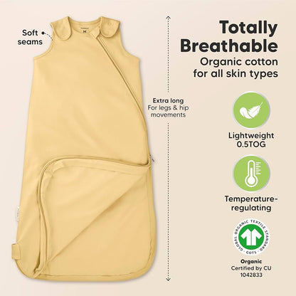 Keababies paquete de 2 sacos de dormir orgánicos para bebé, 100% algodón, 6-18 meses