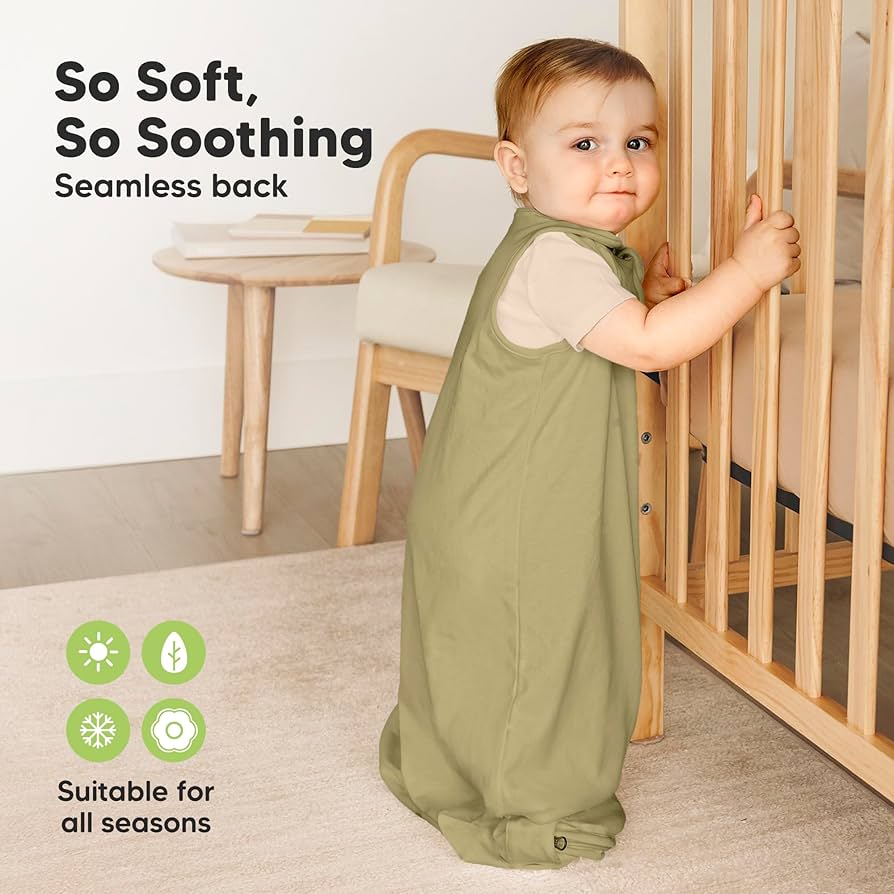 Keababies paquete de 2 sacos de dormir orgánicos para bebé, 100% algodón, 6-18 meses
