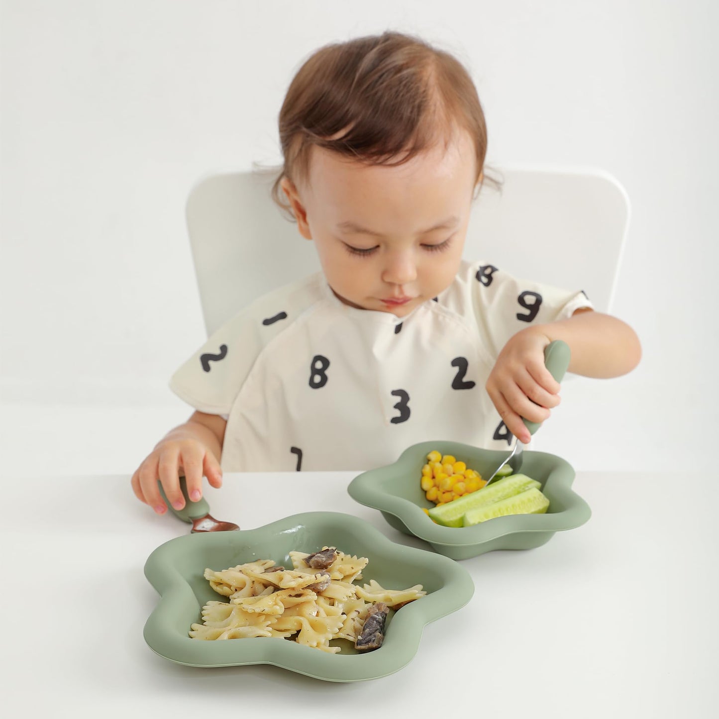 TinyHalo juego de alimentación de silicona para niños