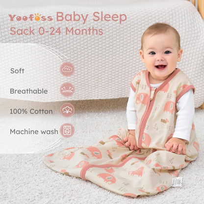 Yoofoss Saco de dormir para bebé de 12-18 meses Manta vestible para bebé 100% algodón orgánico (Copia)