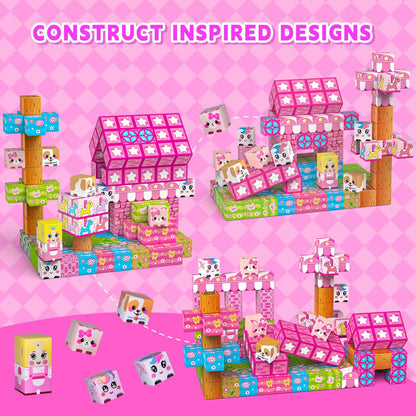 Wxlbr Bloques magnéticos, juego de cubos de construcción magnéticos de 84 piezas