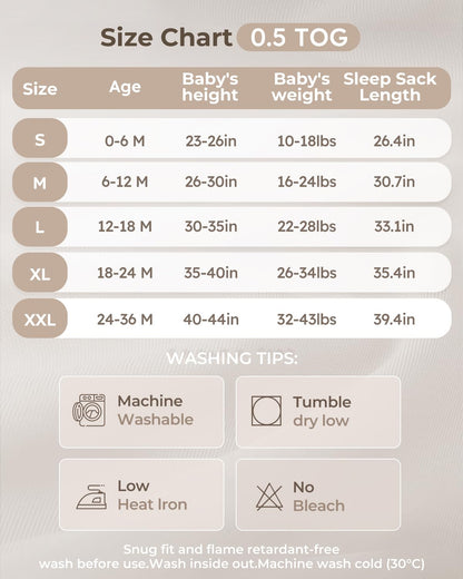 Yoofoss Saco de dormir para bebé de 12-18 meses Manta vestible para bebé 100% algodón orgánico (Copia)