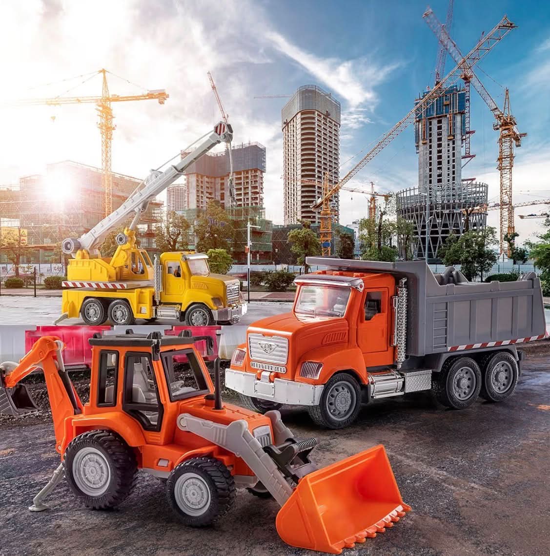 Set de 3 vehículos de construcción
