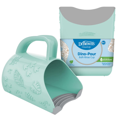 Dr. Brown's CleanUp Dino-Pour - Taza de enjuague de baño para bebés, sin lágrimas