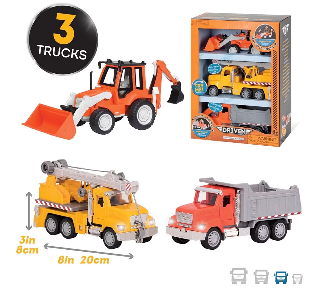 Set de 3 vehículos de construcción