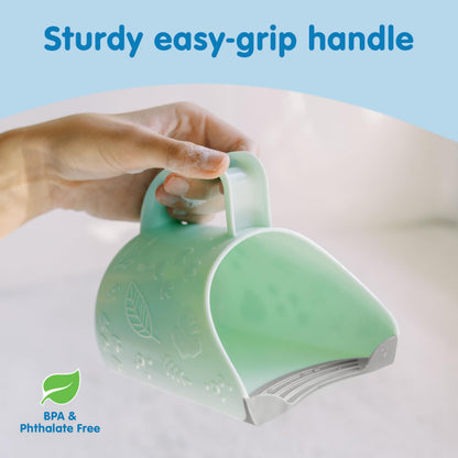 Dr. Brown's CleanUp Dino-Pour - Taza de enjuague de baño para bebés, sin lágrimas