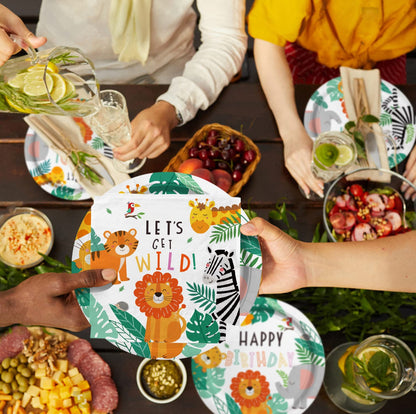 Suministros de fiesta de cumpleaños de safari, 50 personas