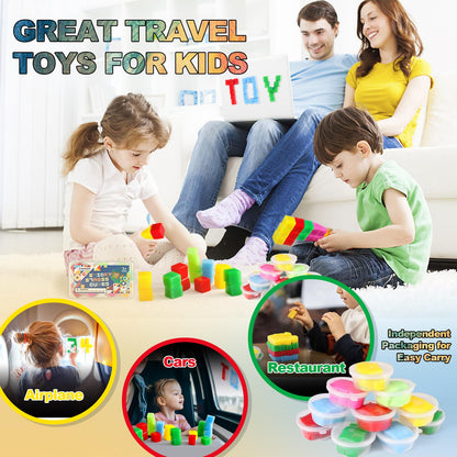 144 cubos apilables adhesivos para niños, mini cubos esponjosos, juguetes sensoriales