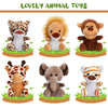 Juguetes de peluche de animales de la selva de 12 piezas