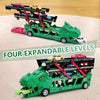 Keejoy camión de juguete de dinosaurio con 6 elegantes autos de carreras