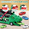 Keejoy camión de juguete de dinosaurio con 6 elegantes autos de carreras