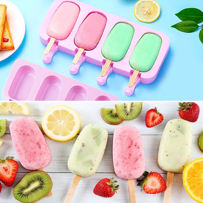 Moldes para Paletas de Silicona 2 Piezas Moldes para Helado Popsicle