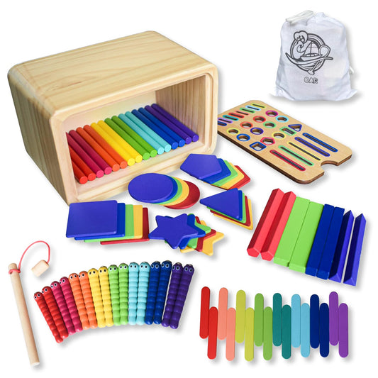 OAR Juguetes Montessori de madera para niños pequeños de 1 a 3 años