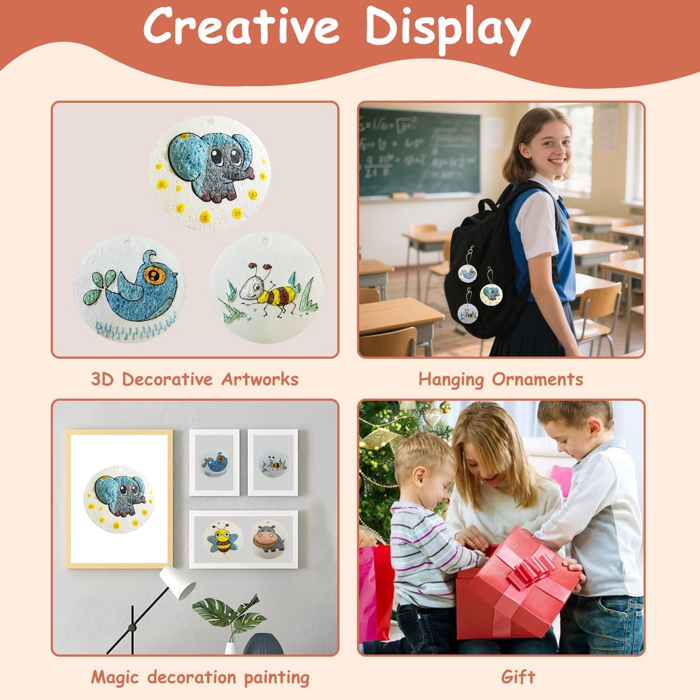 Kit de pintura de textura de espuma mágica, kit de pintura hinchada 3D que incluye 40 piezas de papel de espuma mágica, 12 marcadores