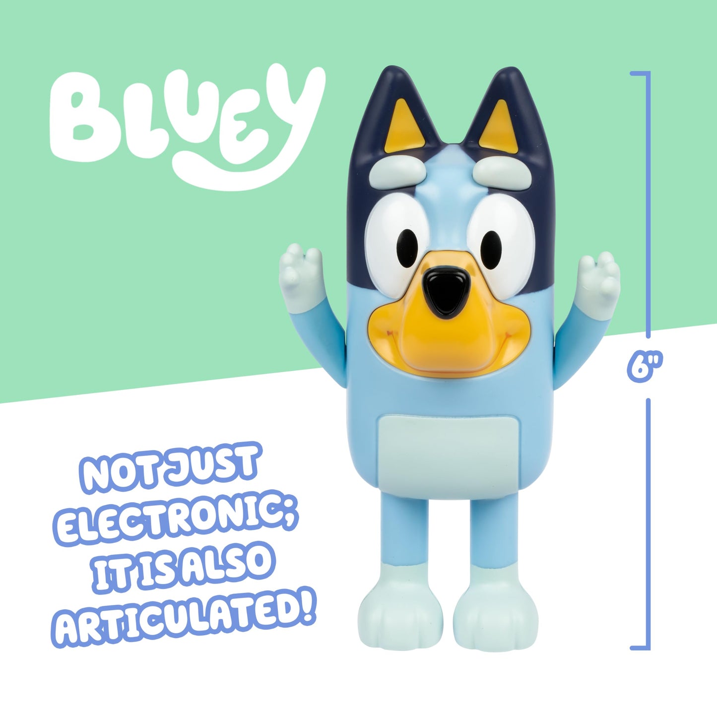 Bluey Figura de juego de escondite, articulada, figuras musicales para niños con modo de baile