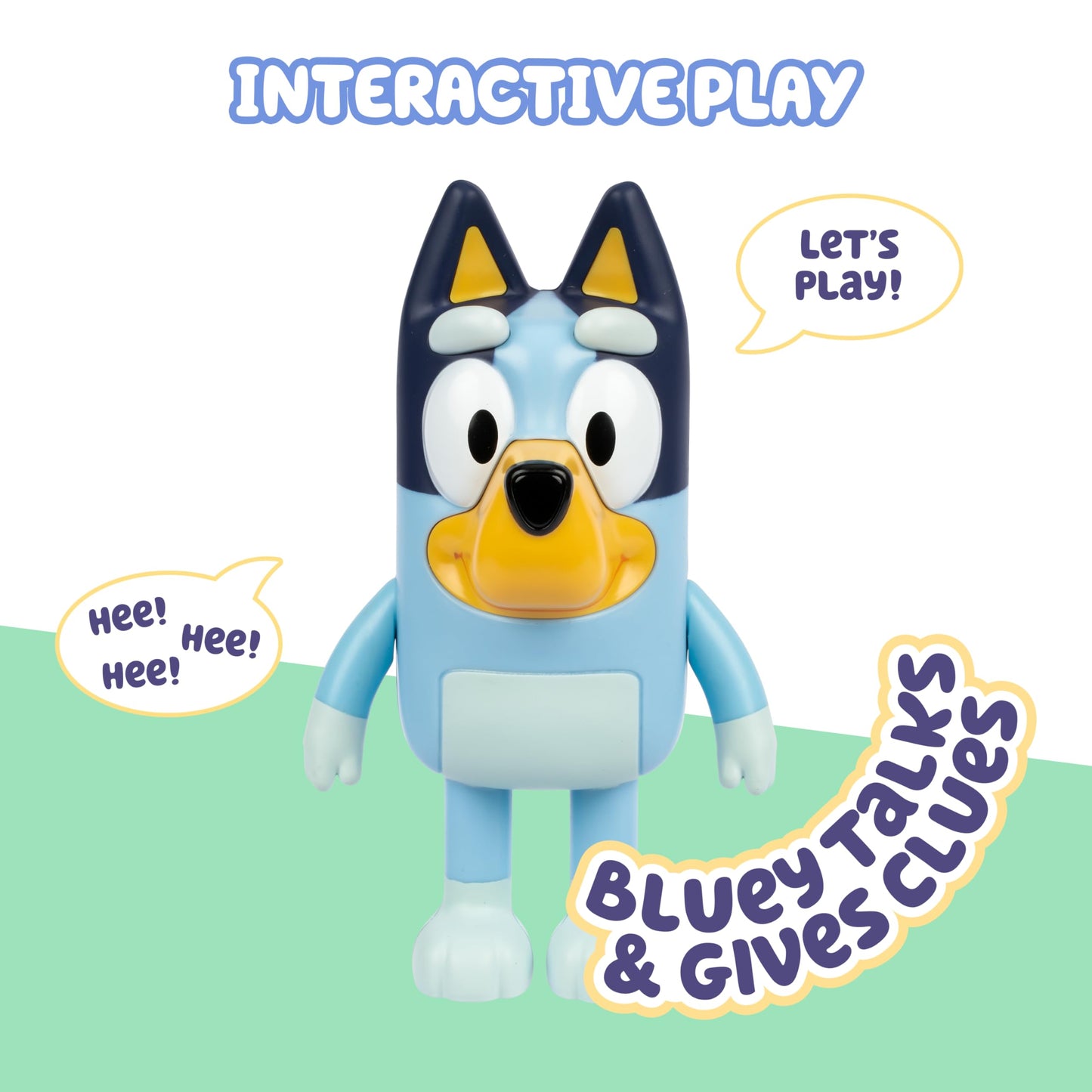 Bluey Figura de juego de escondite, articulada, figuras musicales para niños con modo de baile