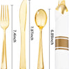 Paquete de 100 cubiertos de plástico dorado