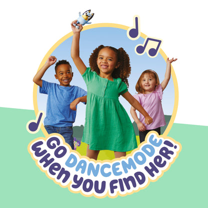 Bluey Figura de juego de escondite, articulada, figuras musicales para niños con modo de baile